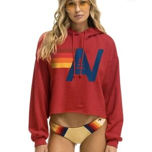 NWT Aviator Nation Crimson Cropped Hoodie